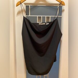 Active USA cowl neck black spaghetti strap dressy tank top camisole Size Large